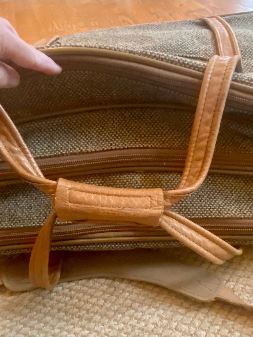 Hartmann Vintage Tweed And Leather Overnight Business Traveler Bag